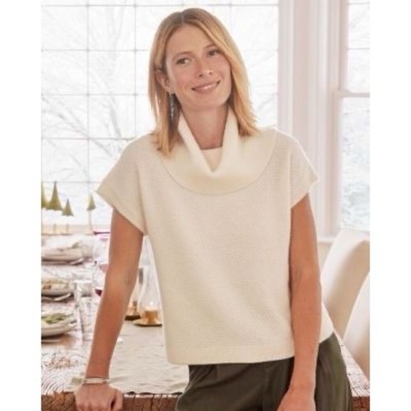 Garnet Hill Cashmere Cowl-Neck Sweater Vest Size Small NEW! Berry Pink $229 - Picture 2 of 7